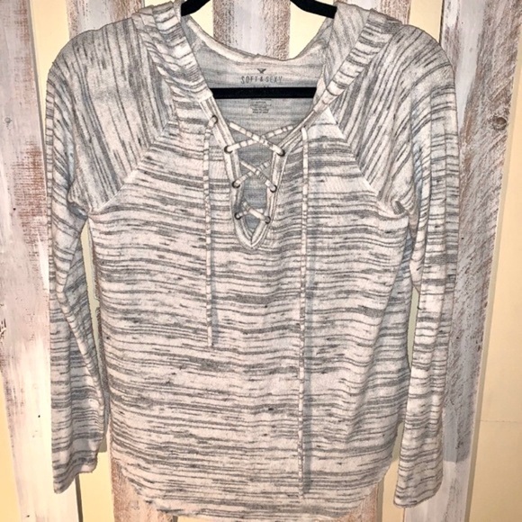 AE Soft and Sexy Marbled Grey Pullover - Picture 6 of 6